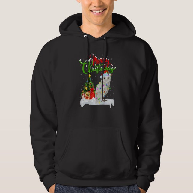 Snowy Owl Bird  Xmas Decorations Snowy Owl Christm Hoodie (Vorderseite)