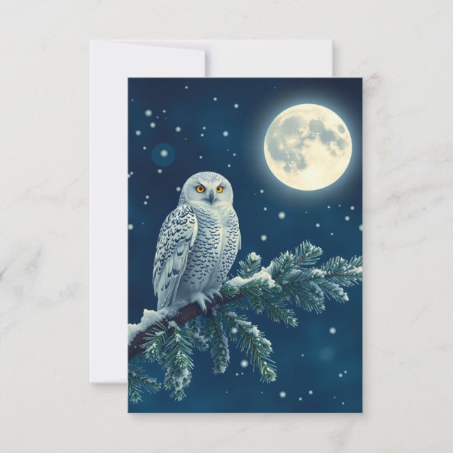 Snowy Owl fun Christmas card (Vorderseite)