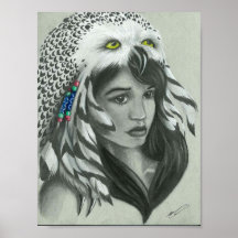 Snowy Owl Head Dress Poster