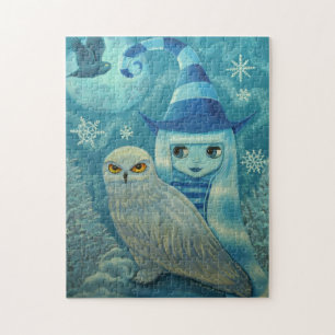Snowy Owl Hexe Winterschneeflocken Big Eye Doll