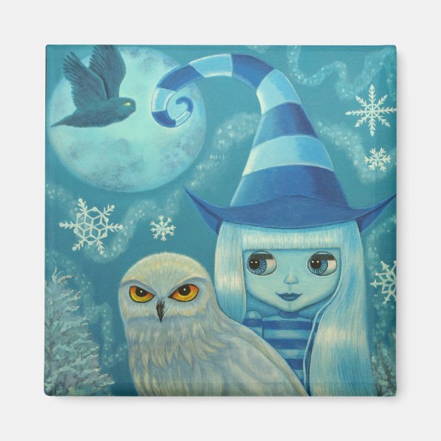 Snowy Owl Hexenmagnet Magnet (Vorne)
