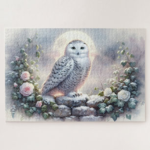 Snowy Owl in Moonlit Wintergarten