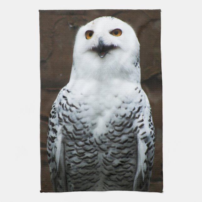 Snowy Owl ktcnm Geschirrtuch (Vertikal)