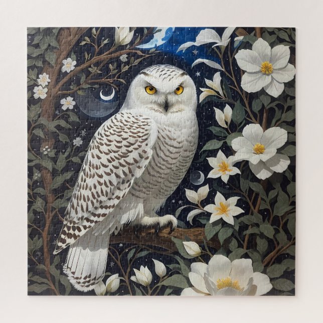 Snowy Owl Moonlight Moonblumen (Vertikal)