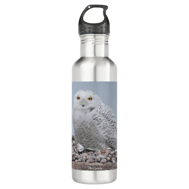 Snowy Owl on Snells Edelstahlflasche (Vorderseite)