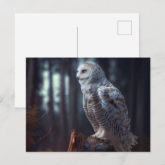 Snowy Owl Postkarten (Vorne/Hinten)