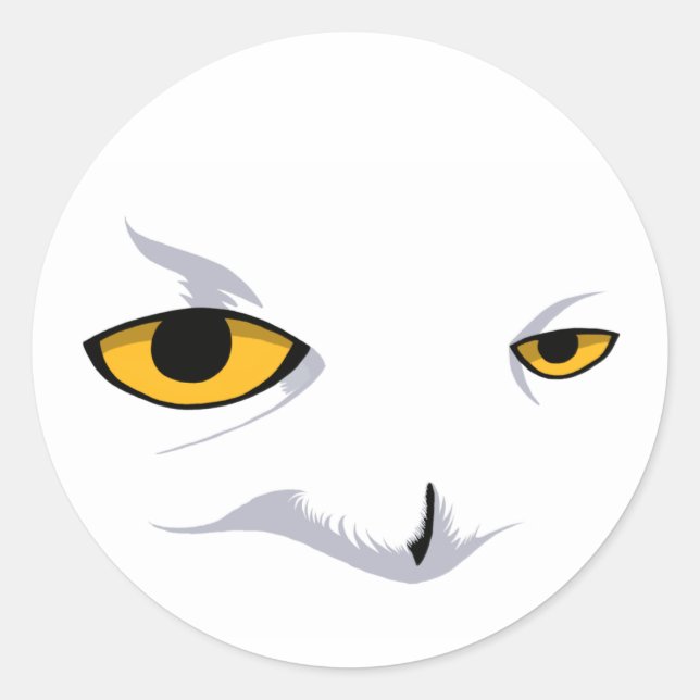 SNOWY OWL RUNDER AUFKLEBER (Vorderseite)