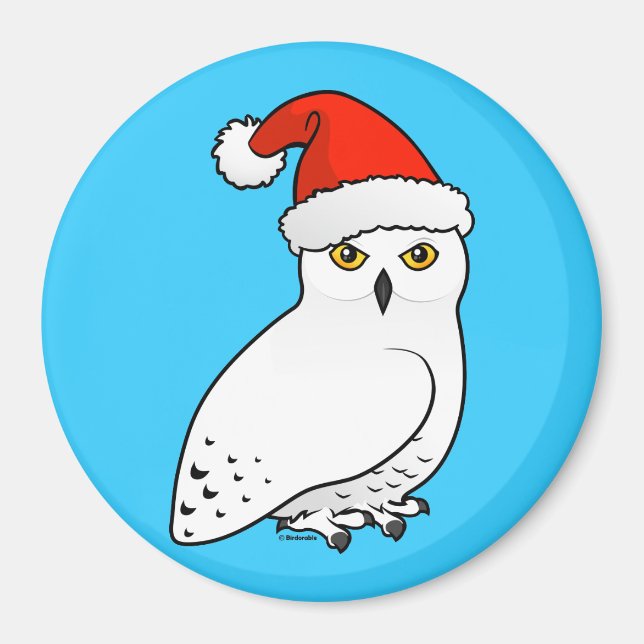 Snowy Owl Santa Magnet (Vorne)