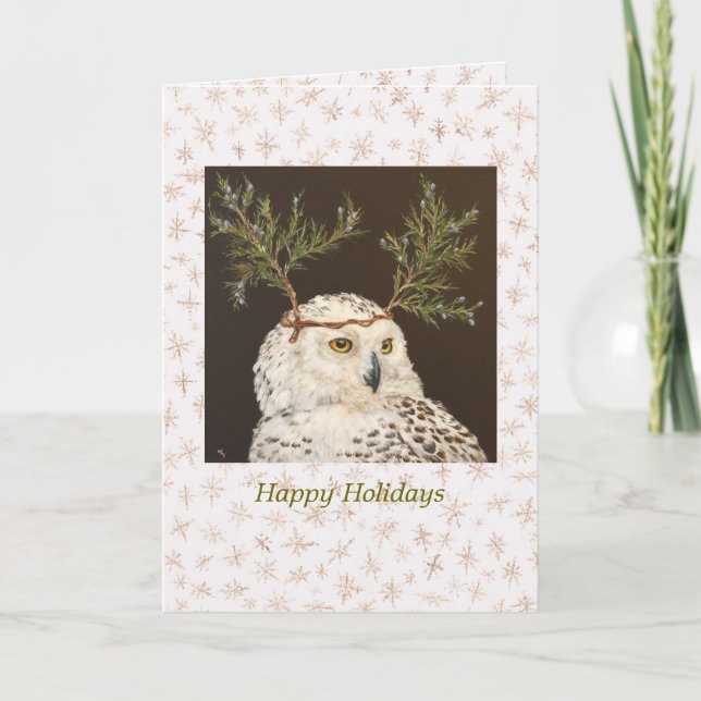 Snowy Owl Urlaubskarte Feiertagskarte (Vorderseite)