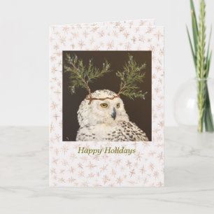 Snowy Owl Urlaubskarte Feiertagskarte