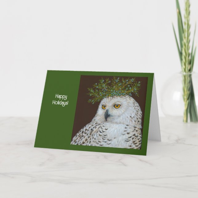 Snowy Owl Urlaubskarte Karte (Vorderseite)