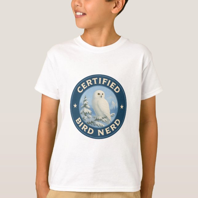 Snowy Owl Vintages Abzeichen T-Shirt (Vorderseite)