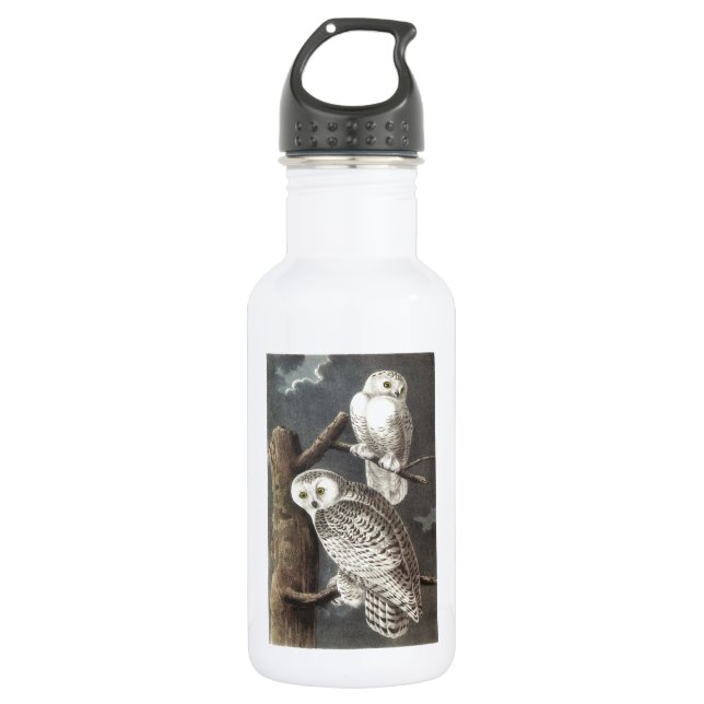 Snowy Owl von Audubon Edelstahlflasche (Vorderseite)