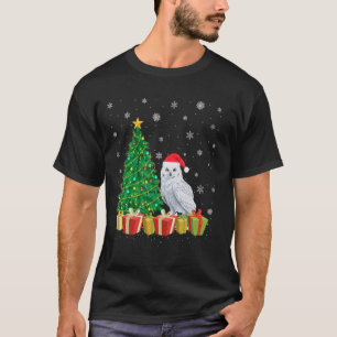 Snowy Owl Xmas Tree Lighting Weihnachtsmannmütze S T-Shirt