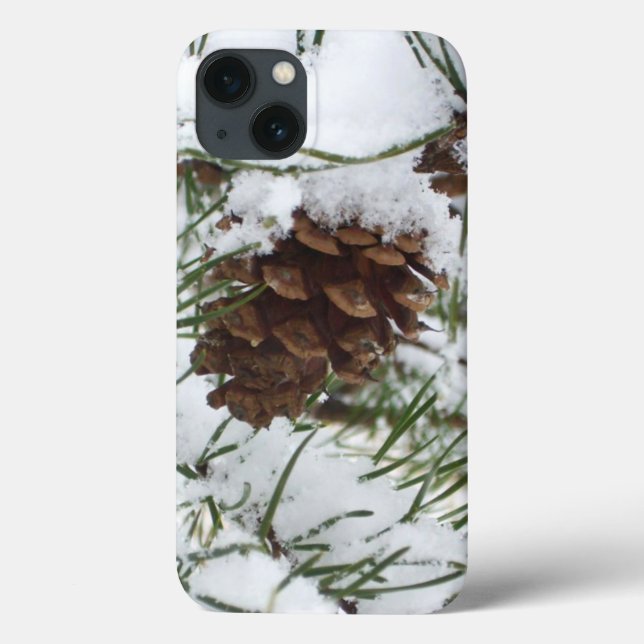 Snowy Pine Cone I Winter Nature Fotografy Case-Mate iPhone Hülle (Rückseite)