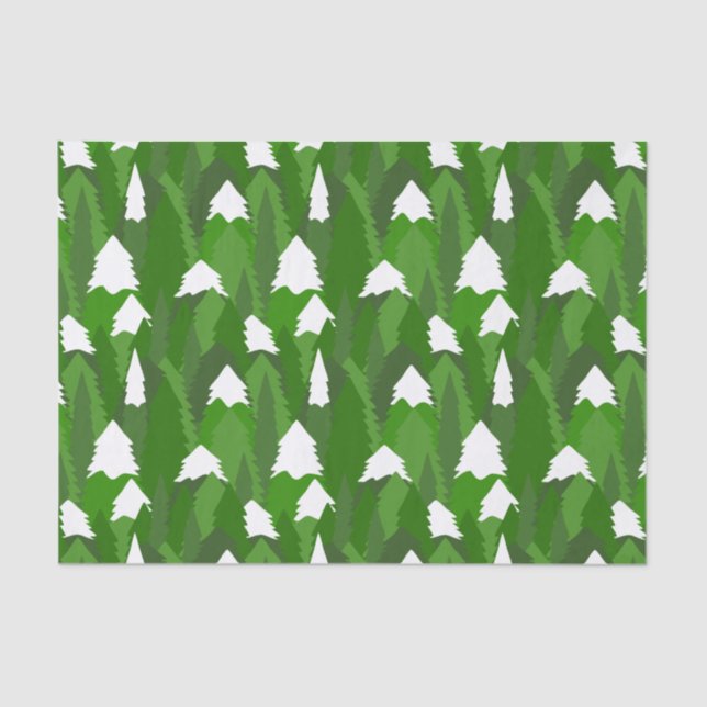Snowy Pine Forest Seidenpapier (Vorderseite)