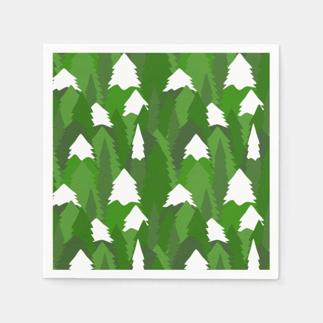 Snowy Pine Forest Serviette (Vorderseite)