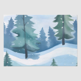 Snowy Pine Forest | Winterfarbe Seidenpapier