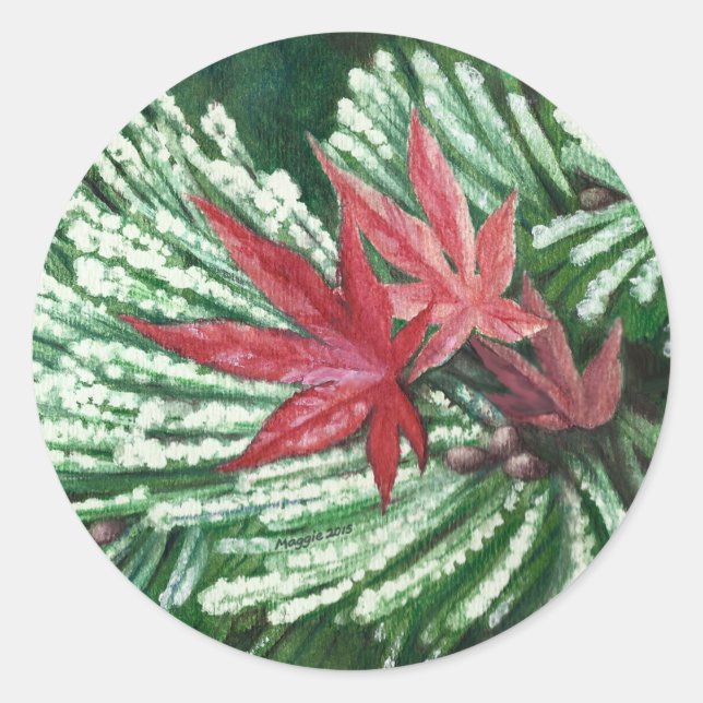 Snowy Pine Sticker (Vorderseite)