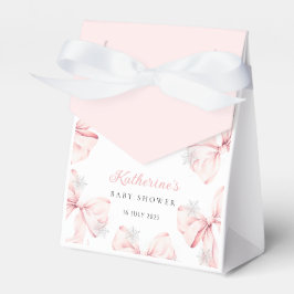 Snowy Pink Bow Baby Shower Geschenkschachtel