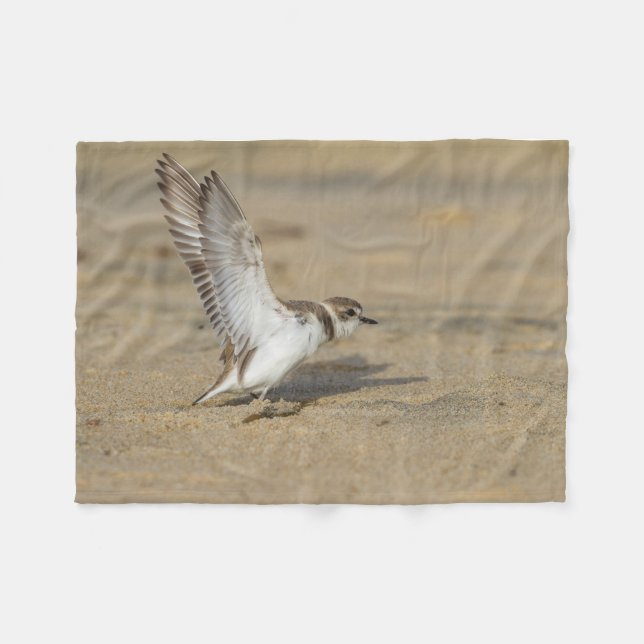 Snowy Plover Stretch Fleecedecke (Vorderseite (Horizontal))