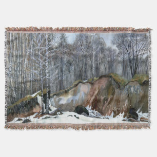 Snowy ravine painting Aquarell Decke