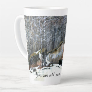 Snowy ravine painting Aquarell Milchtasse