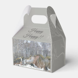 Snowy ravine watercolor geschenkschachtel