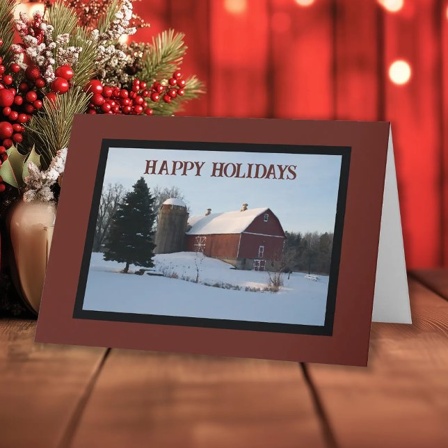 Snowy Red Barn Country Weihnachten (Von Creator hochgeladen)