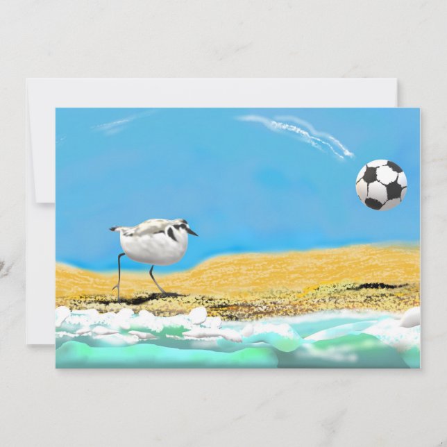 Snowy-Regenpfeifer und Soccerball Dankeskarte (Vorderseite)