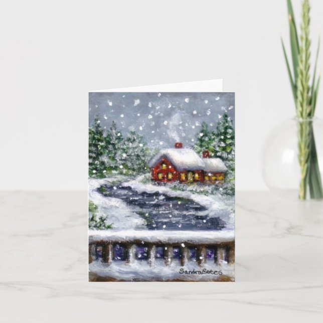 Snowy River Winter Landschaft Art Note Card Karte (Vorderseite)