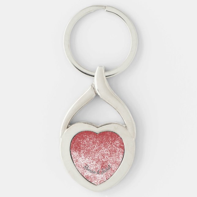 Snowy Ruby Heart Keychain Schlüsselanhänger (Vorderseite)