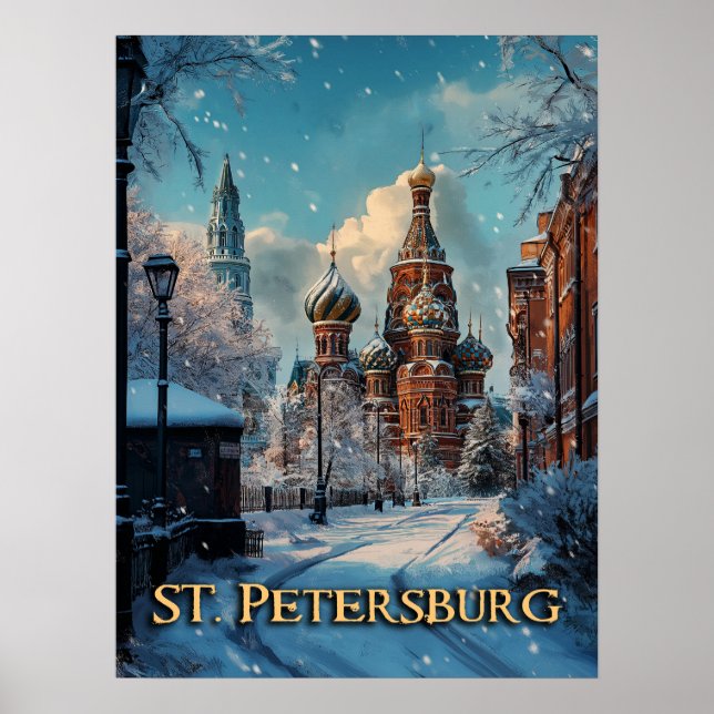 Snowy Russian Charm - St. Petersburg Winterreise Poster (Vorne)