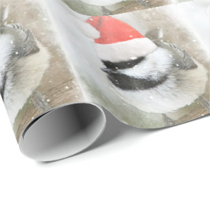 Snowy Sankt Chickadee Geschenkpapier