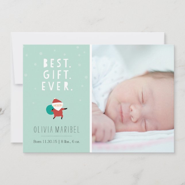 Snowy Santa Feiertagskarte (Vorderseite)