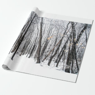 Snowy Scene in Woodland Michigan Geschenkpapier