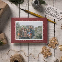 Snowy Season's Gruß Familie Foto Weihnachten