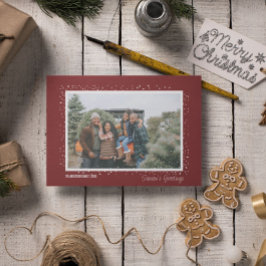 Snowy Season's Gruß Familie Foto Weihnachten Einladung
