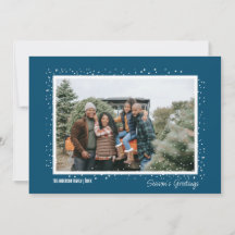 Snowy Season's Gruß Familie Foto Weihnachten