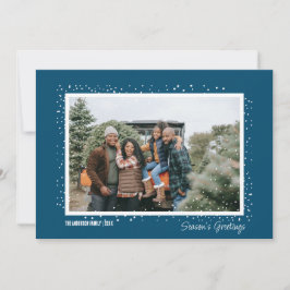 Snowy Season's Gruß Familie Foto Weihnachten Einladung