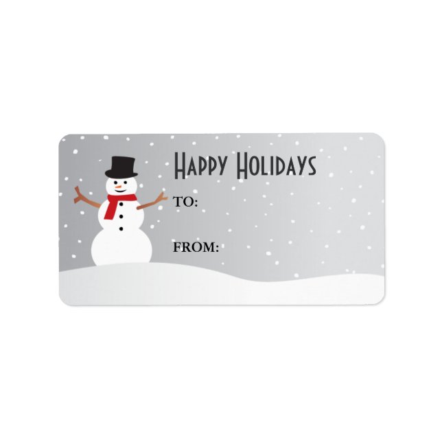 Snowy Snowman Geschenketikett Adressaufkleber (Vorne)