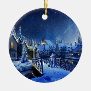 Snowy-Sternschnuppe Keramik Ornament