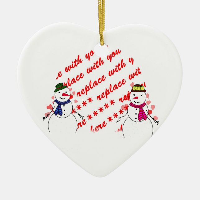 Snowy Sweethearts Foto Frame Keramik Ornament (Vorne)