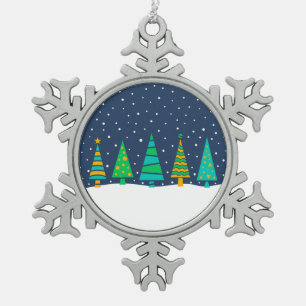 Snowy-Tannenbaum-Schneeflocke-Verzierung Schneeflocken Zinn-Ornament