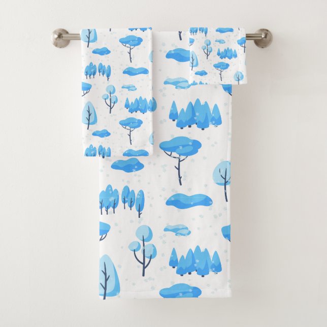 Snowy Trees Badhandtuch Set (Insitu)