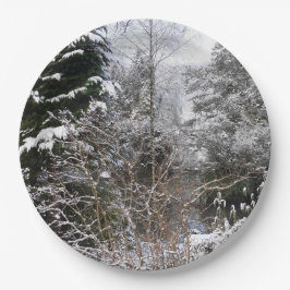 Snowy Trees Pappteller