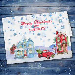 Snowy Village aus Kentucky Weihnachtskarte