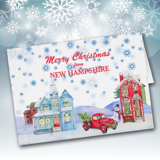 Snowy Village aus New Hampshire Weihnachtskarte (Von Creator hochgeladen)