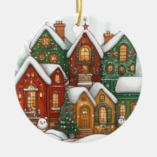 Snowy Village Keramik Weihnachtsschmuck