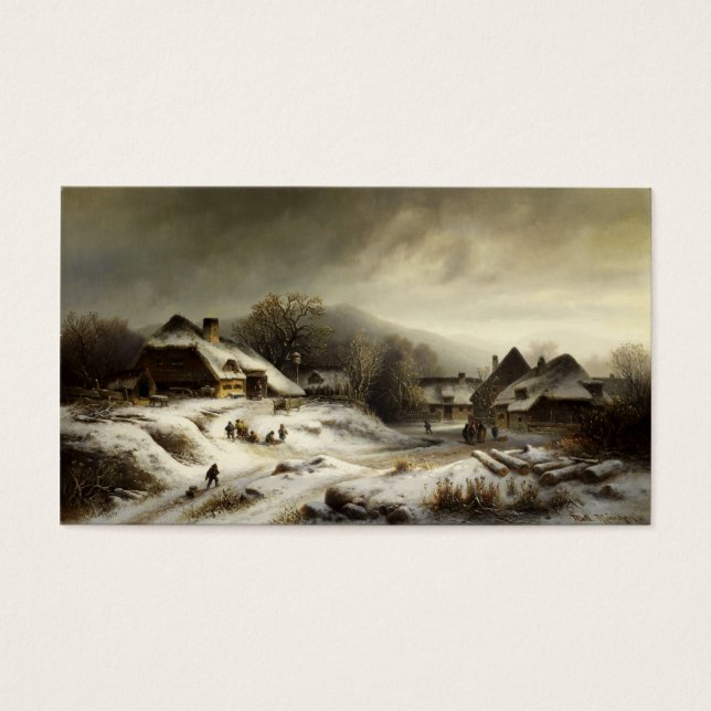 Snowy Village und Landschaft (Vorderseite)